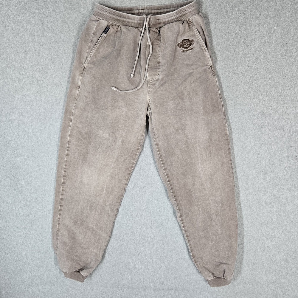 Crazy Shirt Hawaiian Original Men Pants S Taupe Embroidered Sweatpants Jogger